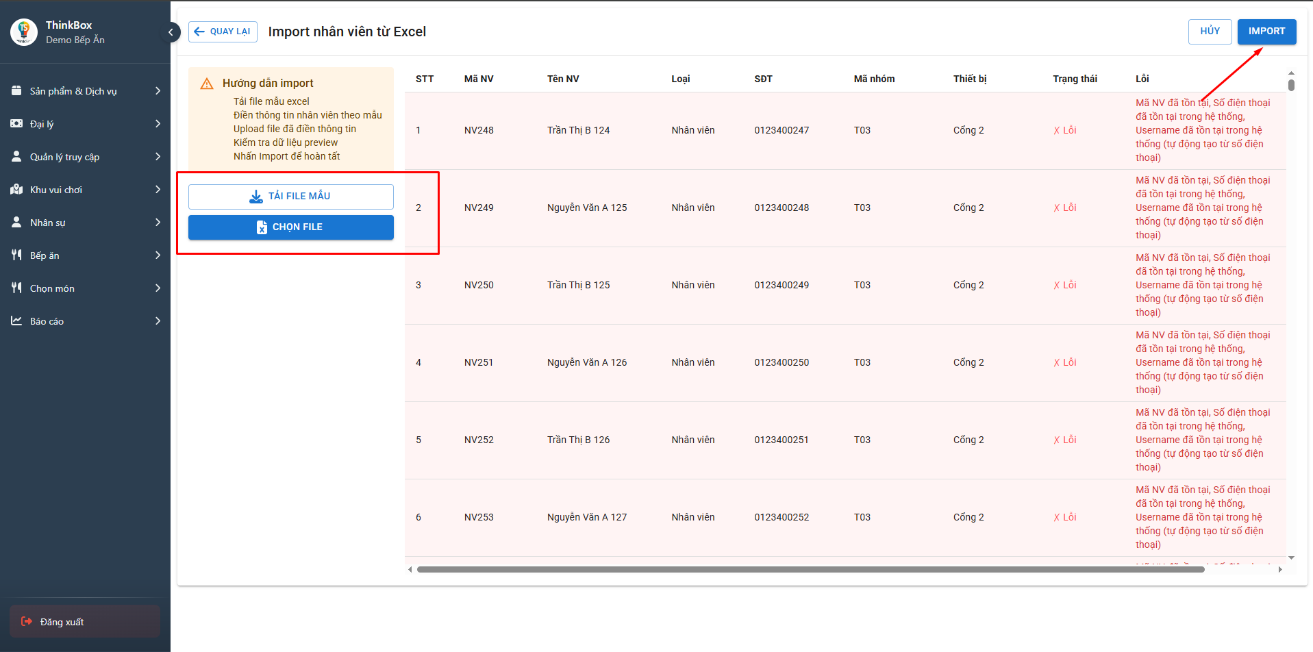 Giao diện bán vé lẻ