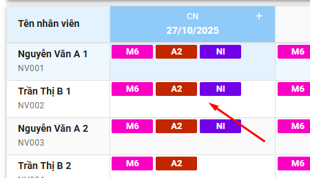 Đăng ký món cho nhân viên